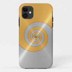 Goud en zilver Roestvrij glanzend metaal iPhone 11 Hoesje