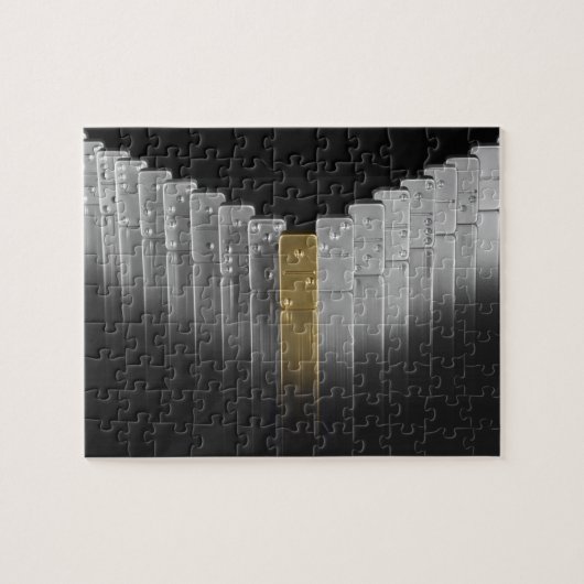 Goud- en zilverdominosen legpuzzel (Horizontaal)
