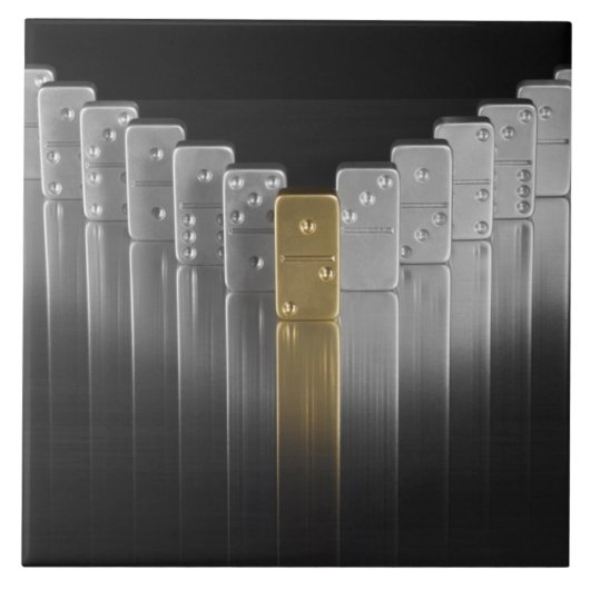 Goud- en zilverdominosen tegeltje (Voorkant)