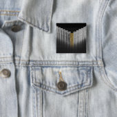 Goud- en zilverdominosen vierkante button 5,1 cm (In situ)