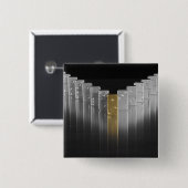 Goud- en zilverdominosen vierkante button 5,1 cm (Voorkant /achterkant)