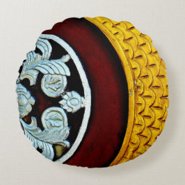 Goud en zilveren deur rond kussen