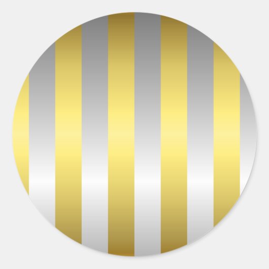 Goud- en zilverstrips ronde sticker (Voorkant)