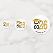 Goud en zwart 2025 Afstuderen Confetti (Achterkanten)