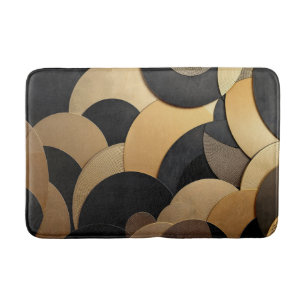 Goud en zwart Abstract geometrisch patroon Badmat