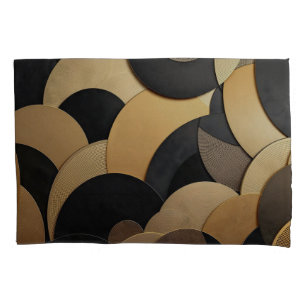Goud en zwart Abstract geometrisch patroon Kussensloop