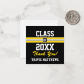 Goud en zwart Afstuderen - Aangepast gefeliciteerd Notitiekaartje (Voorkant / Achterkant in situ)