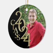 Goud en zwart Afstuderen Klasse van 2018 Foto Keramisch Ornament (Links)