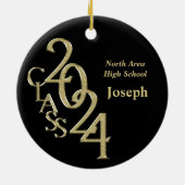 Goud en zwart Afstuderen Klasse van 2018 Foto Keramisch Ornament (Achterkant)