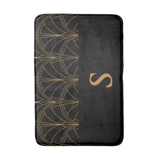 Goud en zwart Art Deco Badmat (Voorkant Verticaal)