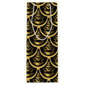 Goud en zwart | Art Deco Classy Wijn Cadeautas (Achterkant)