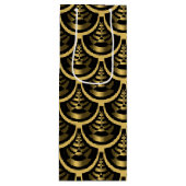 Goud en zwart | Art Deco Classy Wijn Cadeautas (Voorkant)