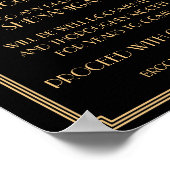 Goud en zwart Art Deco Gatsby Open Bar bord 8x10 Poster (Hoek)