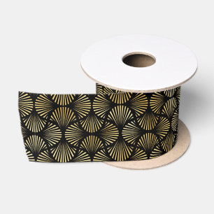 Goud en zwart Art Deco patroon Lint