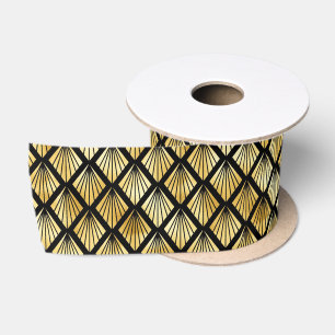 Goud en zwart art deco patroon lint