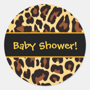 Goud en zwart Baby shower Ronde Sticker