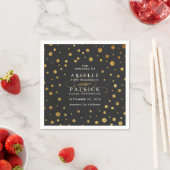 Goud en zwart Confetti Folie bruiloft servetten (Insitu)