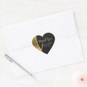 Goud en zwart damast-dank u hart sticker (Envelop)