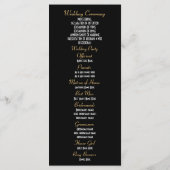 Goud en zwart damast kerk huwelijksprogramma programma (Achterkant)