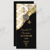 Goud en zwart damast kerk huwelijksprogramma programma (Voorkant / Achterkant)