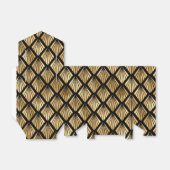 Goud en zwart deco-geometrische ventilatoren bedankdoosjes (Uitgevouwen)