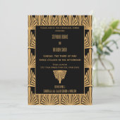 Goud en zwart Deco Pattern-repetitie Kaart (Staand voorkant)