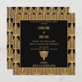 Goud en zwart Deco Pattern-repetitie Kaart (Voorkant / Achterkant)