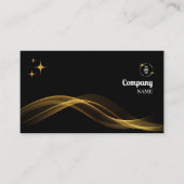 Goud en zwart elegant modern visitekaartje (Voorkant)