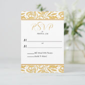 Goud en zwart Elegant Style Wedding Reply RSVP Kaartje (Staand voorkant)