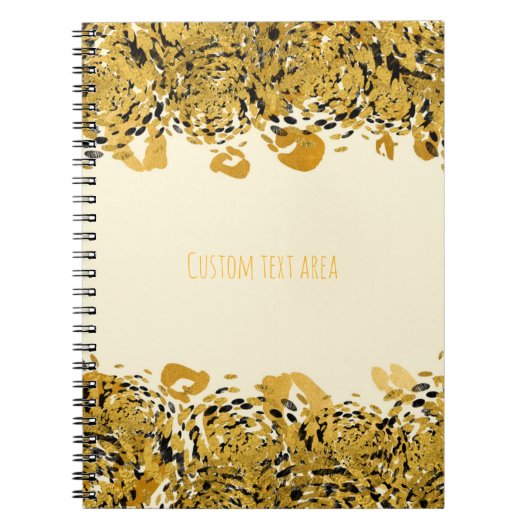 Goud en zwart exotisch Oerwoud Elegant Cheetah Gla Notitieboek (Voorkant)