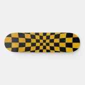 Goud en zwart Gecontroleerd vierkant mozaïek/Schaa Skateboard (Horizontaal)