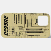 Goud en zwart GEEK-moederbordtechnologie Case-Mate iPhone Case (Achterkant (horizontaal))
