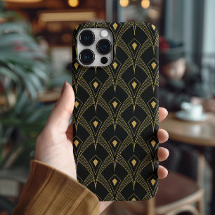 Goud en zwart geometrisch patroon iPhone 11 pro hoesje