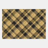 Goud en zwart geplakt met kersttekst inpakpapier vel (Voorkant 3)