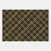 Goud en zwart geplakt met kersttekst inpakpapier vel (Voorkant 3)