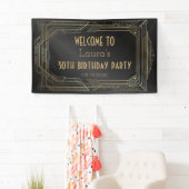 Goud en zwart, geweldige Gatsby Party Banner Back  (Insitu)