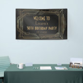 Goud en zwart, geweldige Gatsby Party Banner Back  (Beurs)