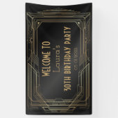 Goud en zwart, geweldige Gatsby Party Banner Back  (Verticaal)
