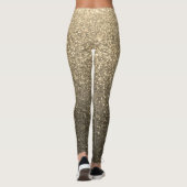 Goud en zwart Glitter Ombre Sparkles Yoga Leggings (Achterkant)