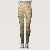 Goud en zwart Glitter Ombre Sparkles Yoga Leggings (Voorkant)