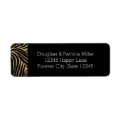 Goud en zwart Glitter Zebra Print Etiket (Voorkant)