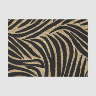 Goud en zwart Glitter Zebra Print Tissuepapier
