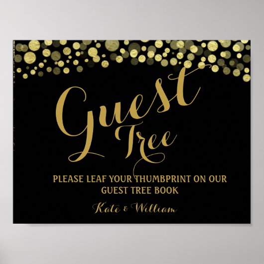 Goud en ZWART-guestbook Poster (Voorkant)