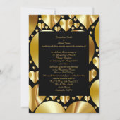 Goud en zwart hart Klassic Weddenschap-uitnodiging Kaart (Achterkant)