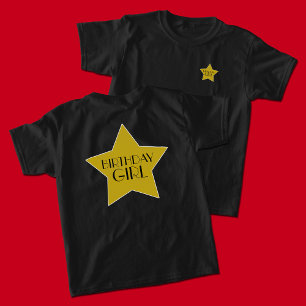 Goud en zwart Hollywood sterren verjaardag T-shirt