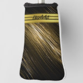 goud en zwart hout golfheadcover (Draai 90)
