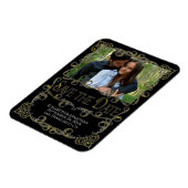  goud en zwart huwelijk sparen de Datum Foto Magneet (Linkerzijde)