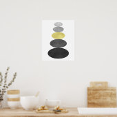 Goud en zwart, ingevroren, inzetbare kunst Matig m Poster (Keuken)