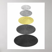 Goud en zwart, ingevroren, inzetbare kunst Matig m Poster (Voorkant)
