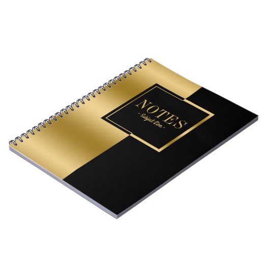 Goud en zwart modern geometrisch ontwerp notitieboek (Linkerzijde)